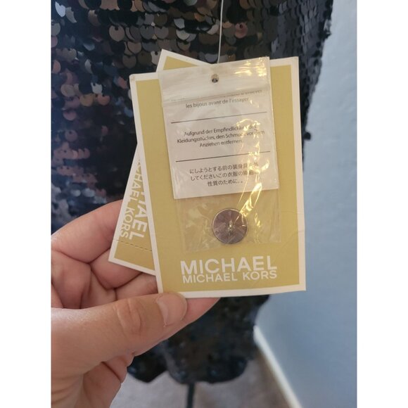 NWT Michael By Michael Kors Blue Sequins Knee Length Dress Party Wedding Preppy - Picture 5 of 14